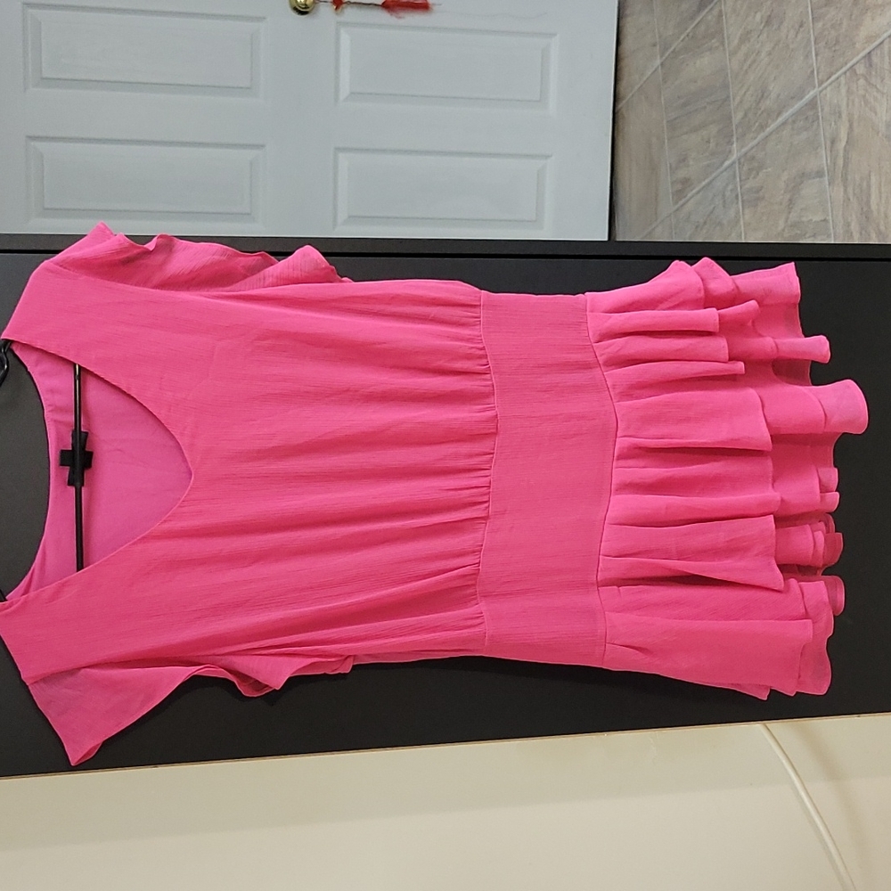 Mango Collection Ruffled Pink Top Size 4 - Picture 10 of 10